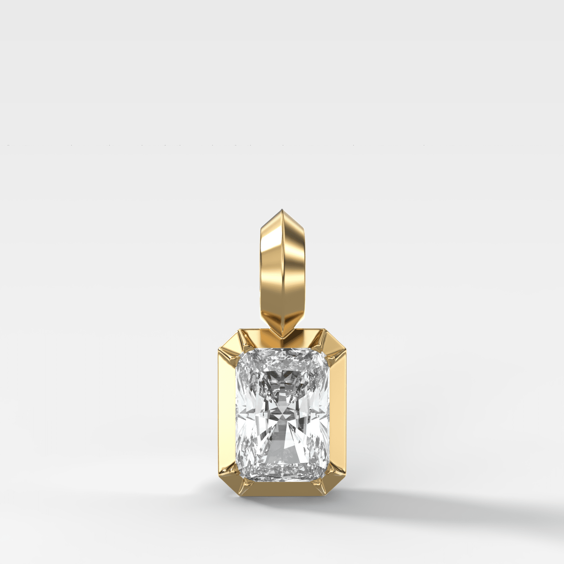 Button Back Elongated Radiant Attachable Diamond Pendant - GOODSTONE