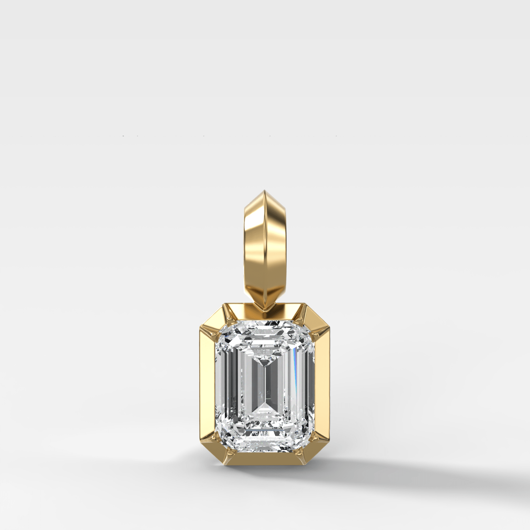 Button Back Emerald Attachable Diamond Pendant - GOODSTONE