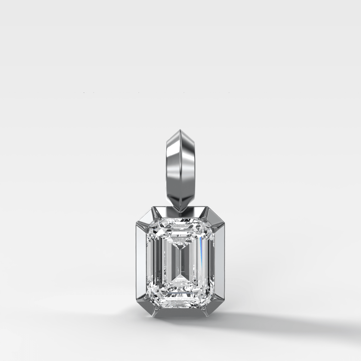 Button Back Emerald Attachable Diamond Pendant - GOODSTONE