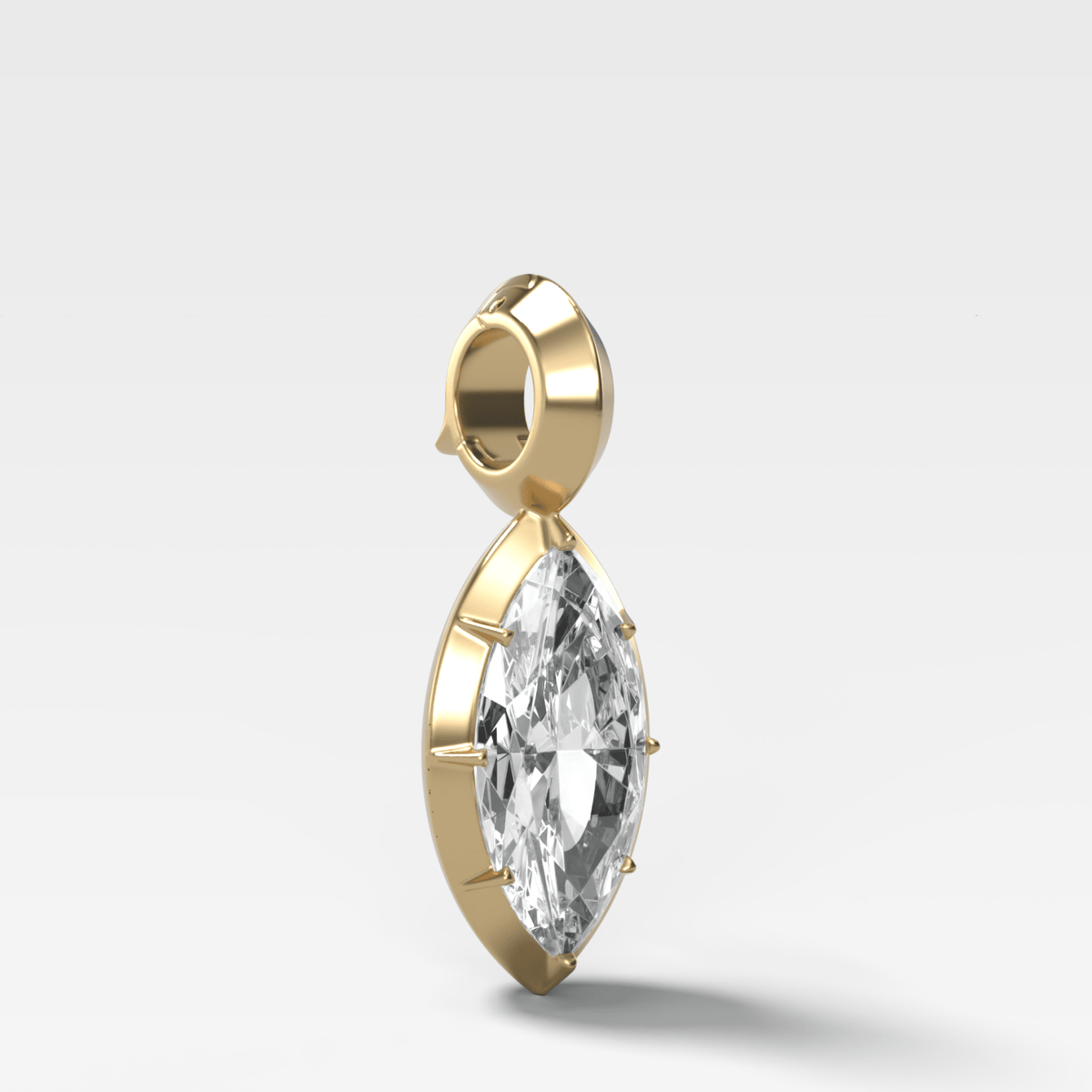 Button Back Marquise Attachable Diamond Pendant - GOODSTONE