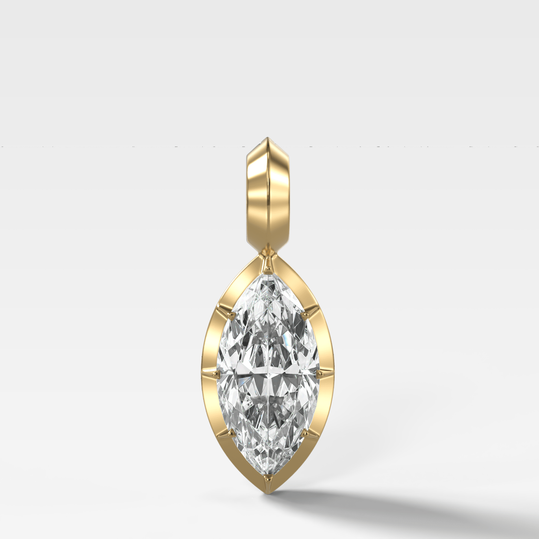 Button Back Marquise Attachable Diamond Pendant - GOODSTONE