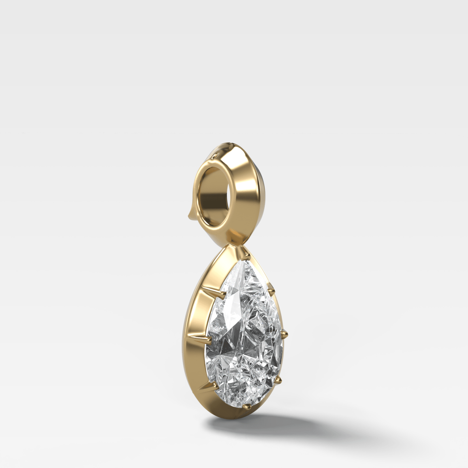Button Back Pear Attachable Diamond Pendant - GOODSTONE