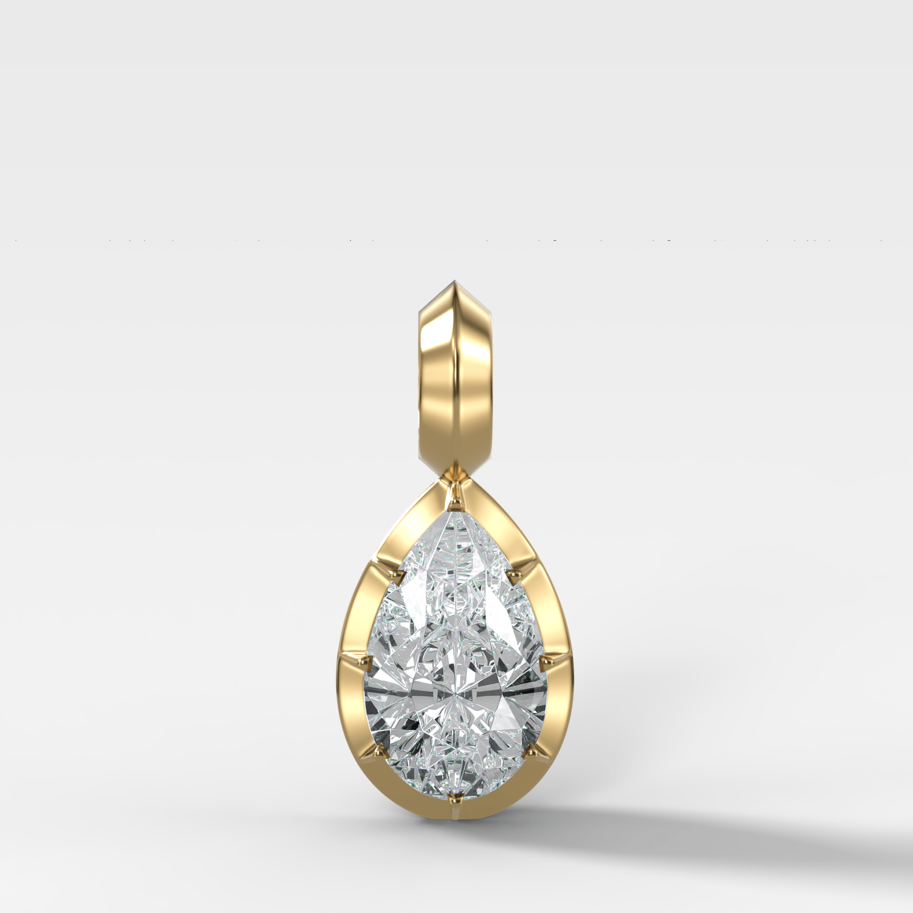Button Back Pear Attachable Diamond Pendant - GOODSTONE