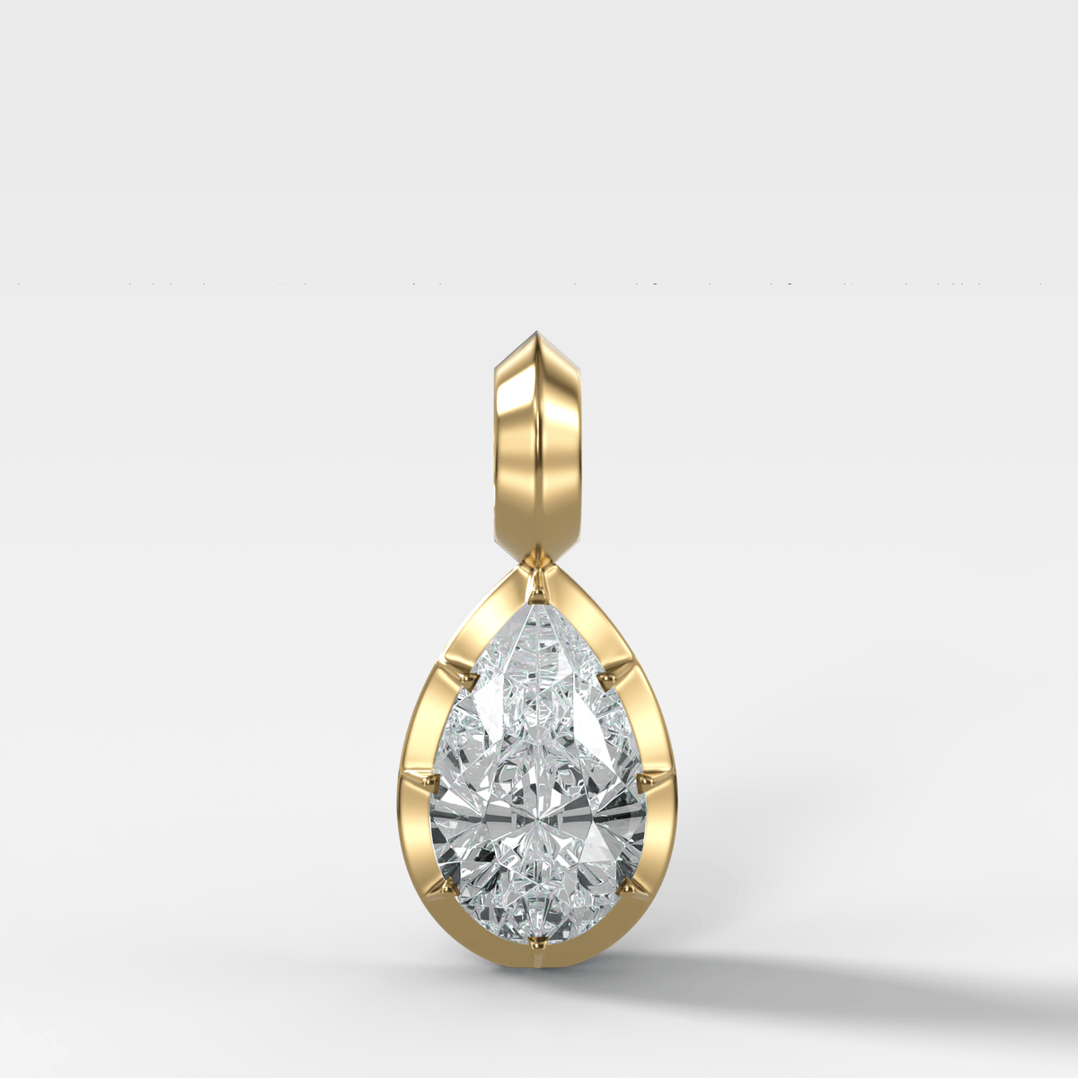 Button Back Pear Attachable Diamond Pendant - GOODSTONE