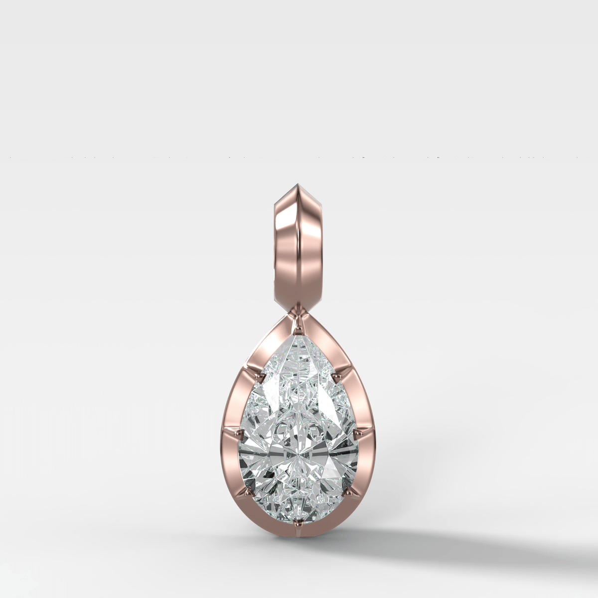 Button Back Pear Attachable Diamond Pendant - GOODSTONE