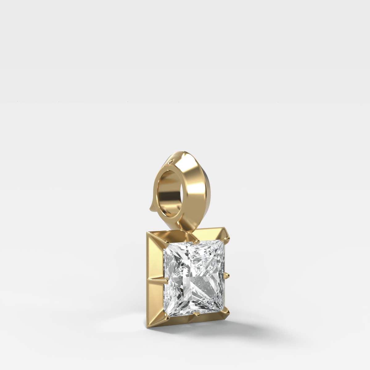 Button Back Princess Attachable Diamond Pendant - GOODSTONE