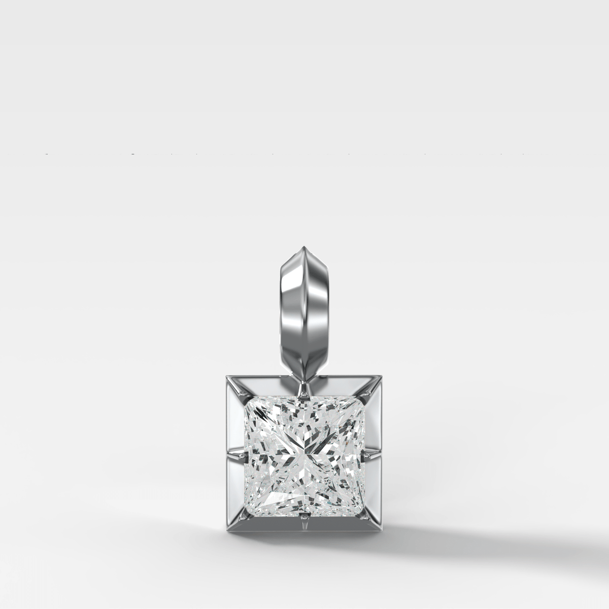 Button Back Princess Attachable Diamond Pendant - GOODSTONE