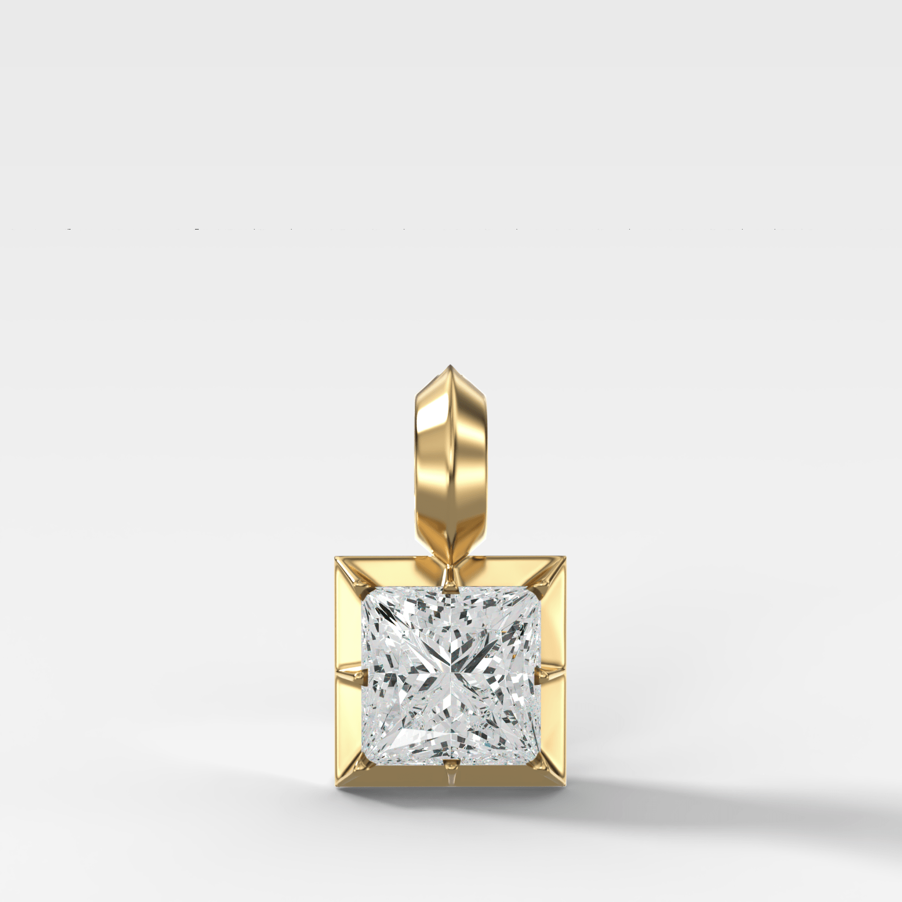 Button Back Princess Attachable Diamond Pendant - GOODSTONE