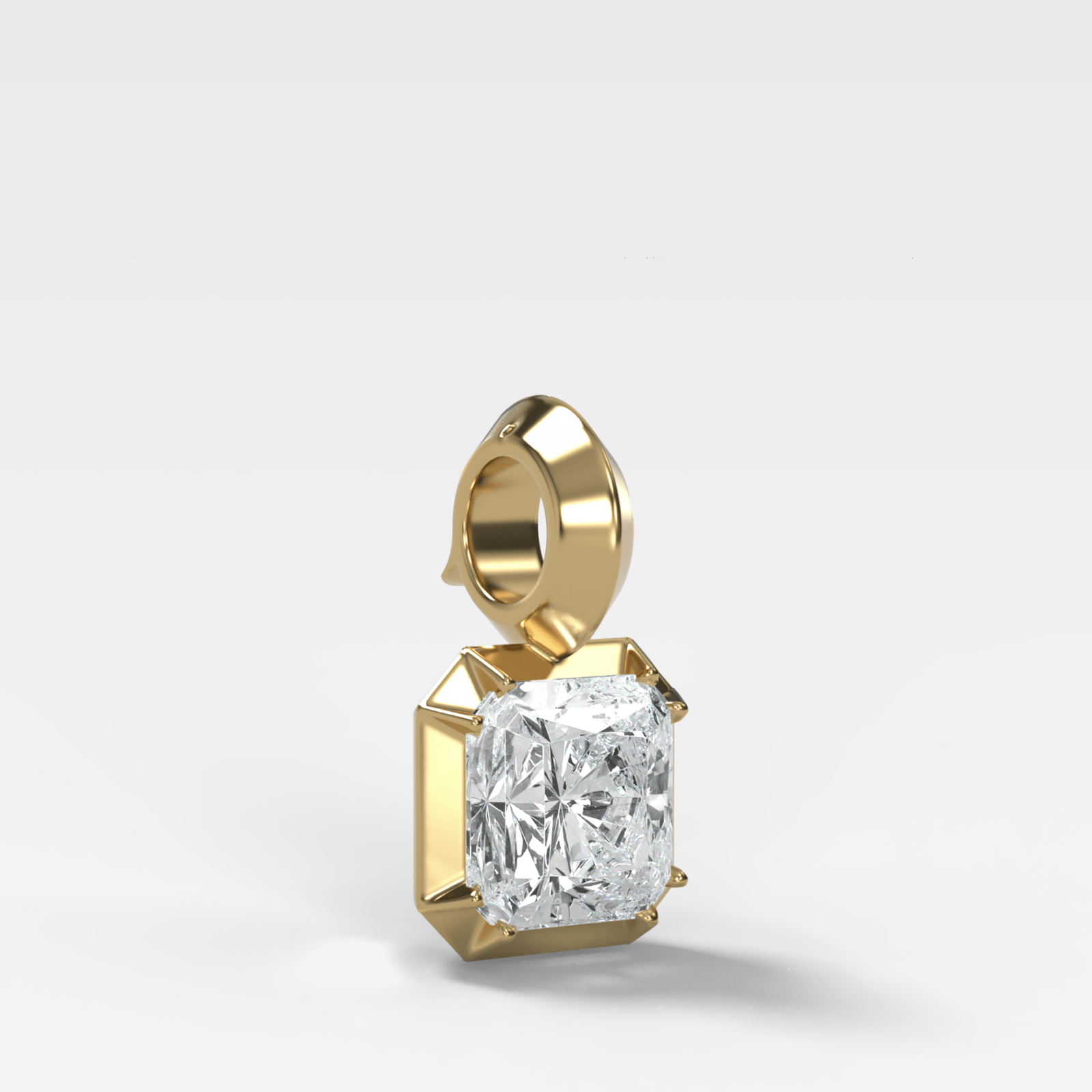 Button Back Radiant Attachable Diamond Pendant - GOODSTONE