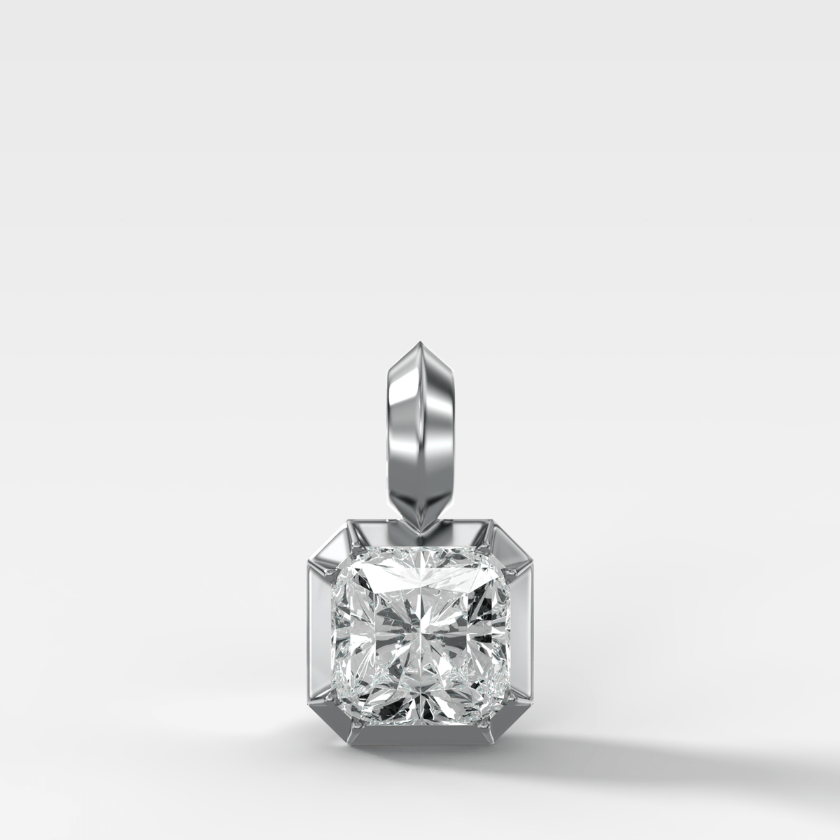 Button Back Radiant Attachable Diamond Pendant - GOODSTONE
