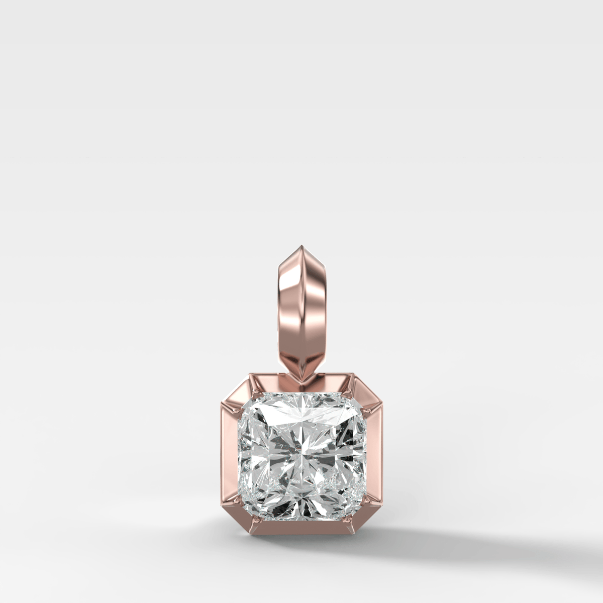 Button Back Radiant Attachable Diamond Pendant - GOODSTONE