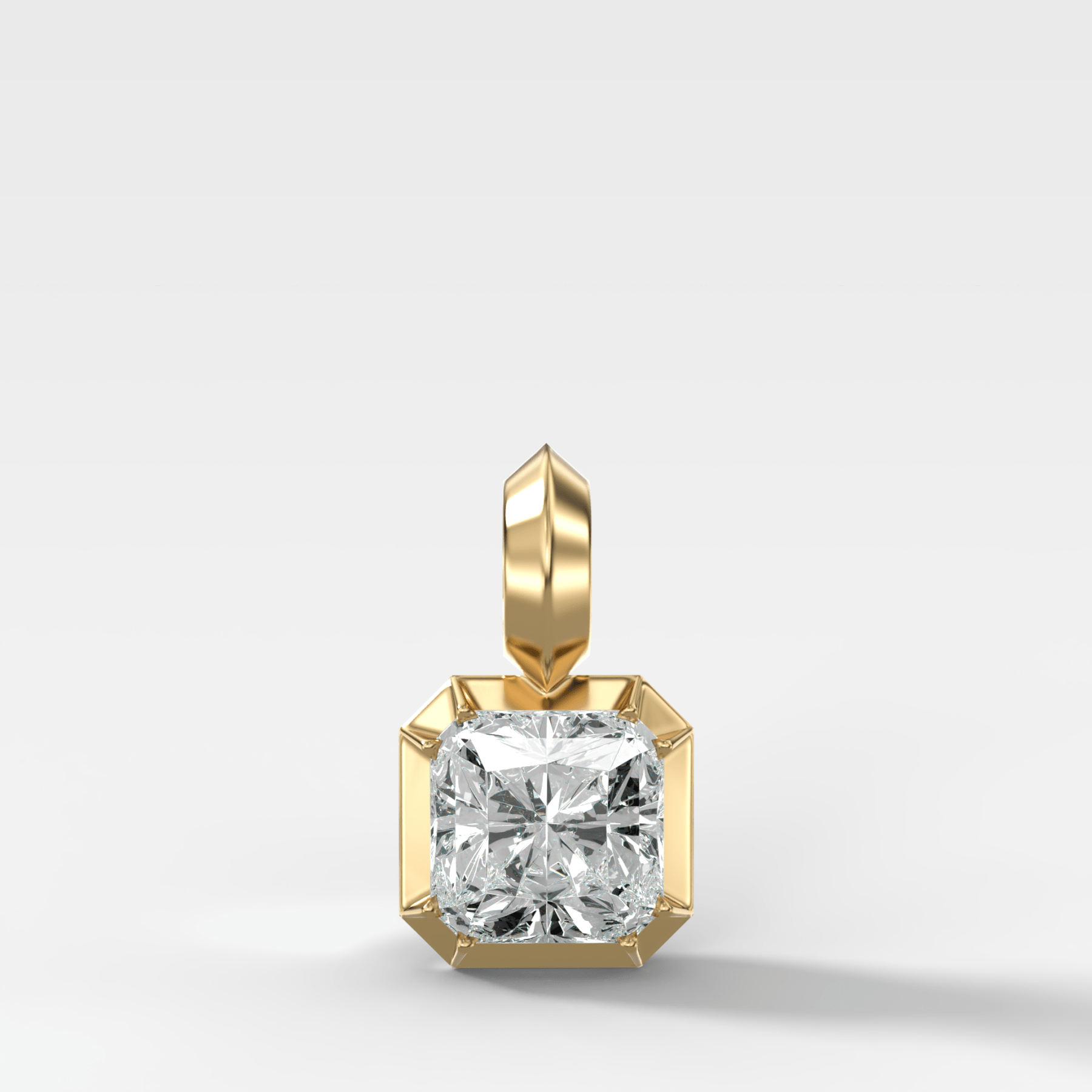 Button Back Radiant Attachable Diamond Pendant - GOODSTONE