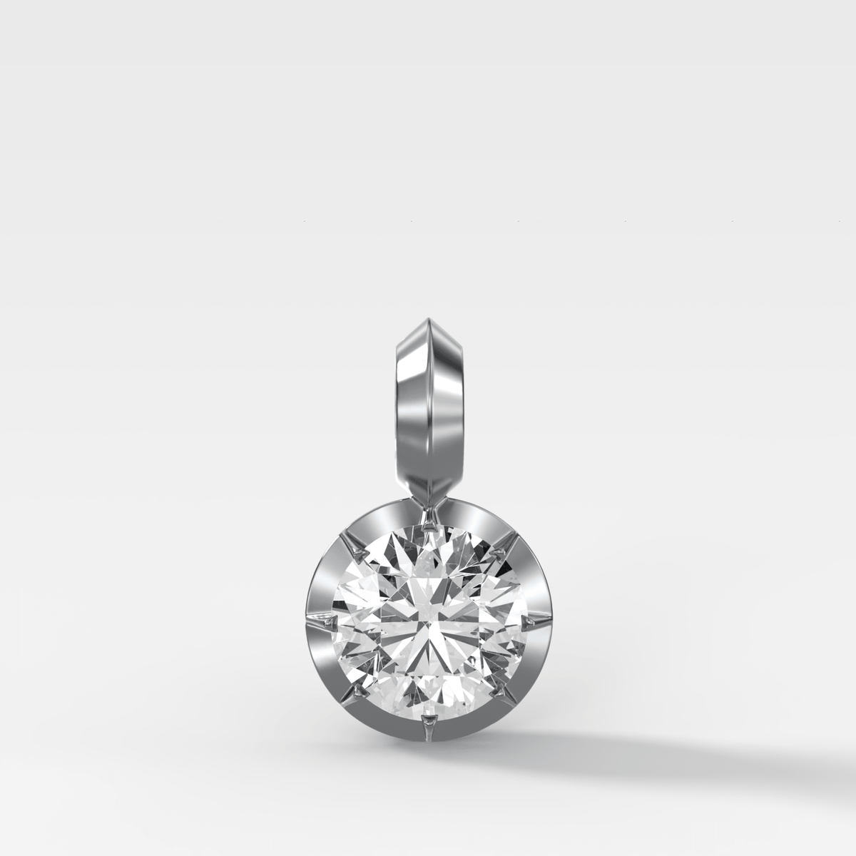 Button Back Round Attachable Diamond Pendant - GOODSTONE