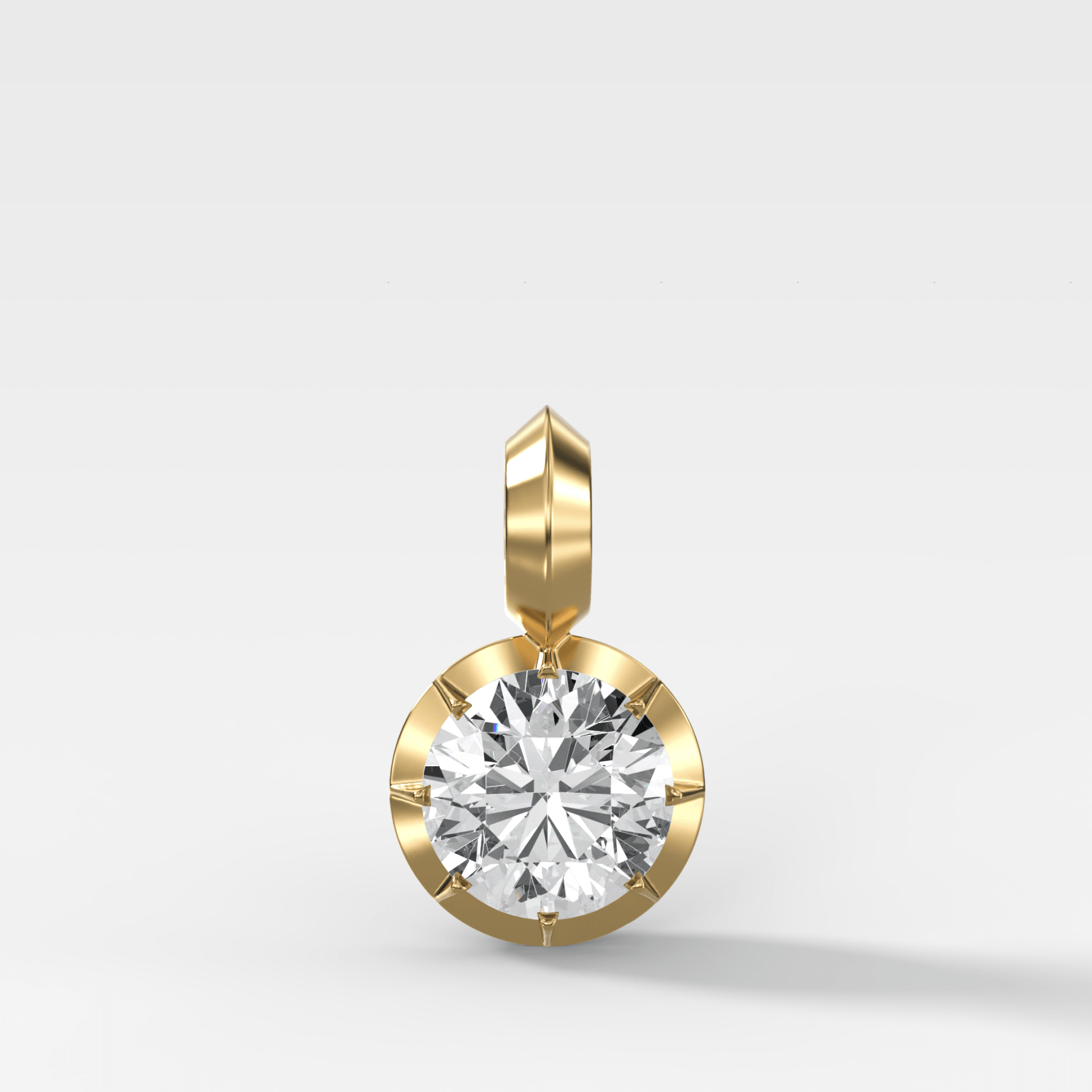 Button Back Round Attachable Diamond Pendant - GOODSTONE