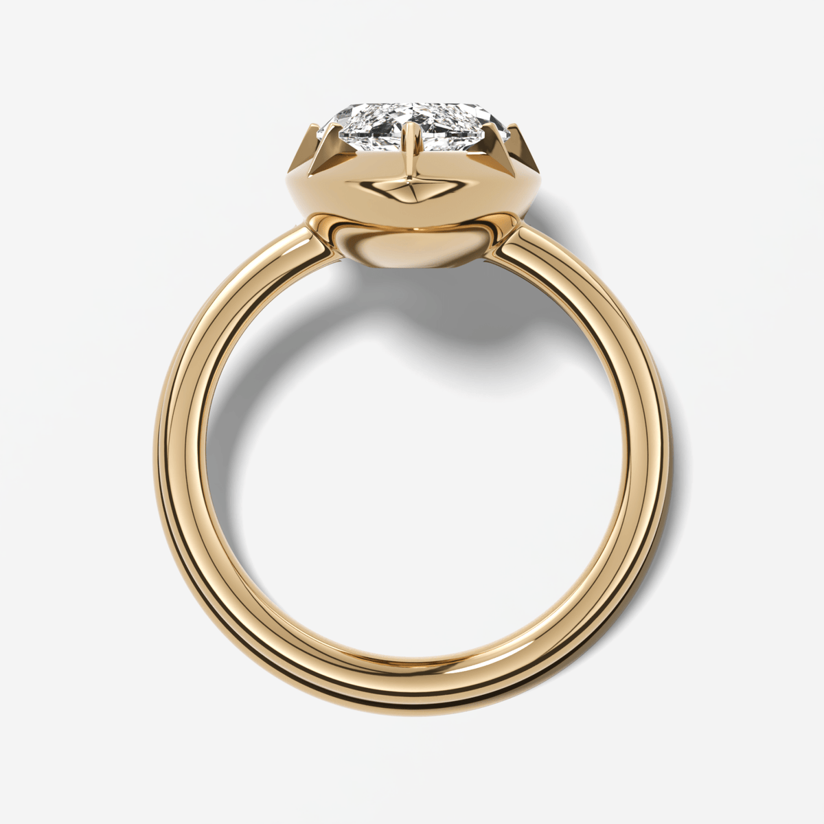 Button Back Solitaire Engagement Ring With a Marquise Cut Diamond - GOODSTONE