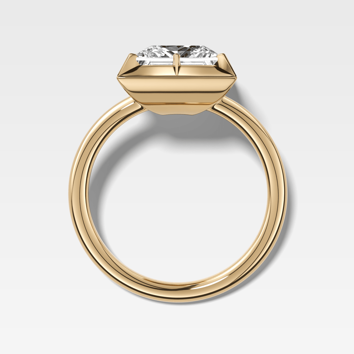 Button Back Solitaire Engagement Ring With a Princess Cut Diamond - GOODSTONE