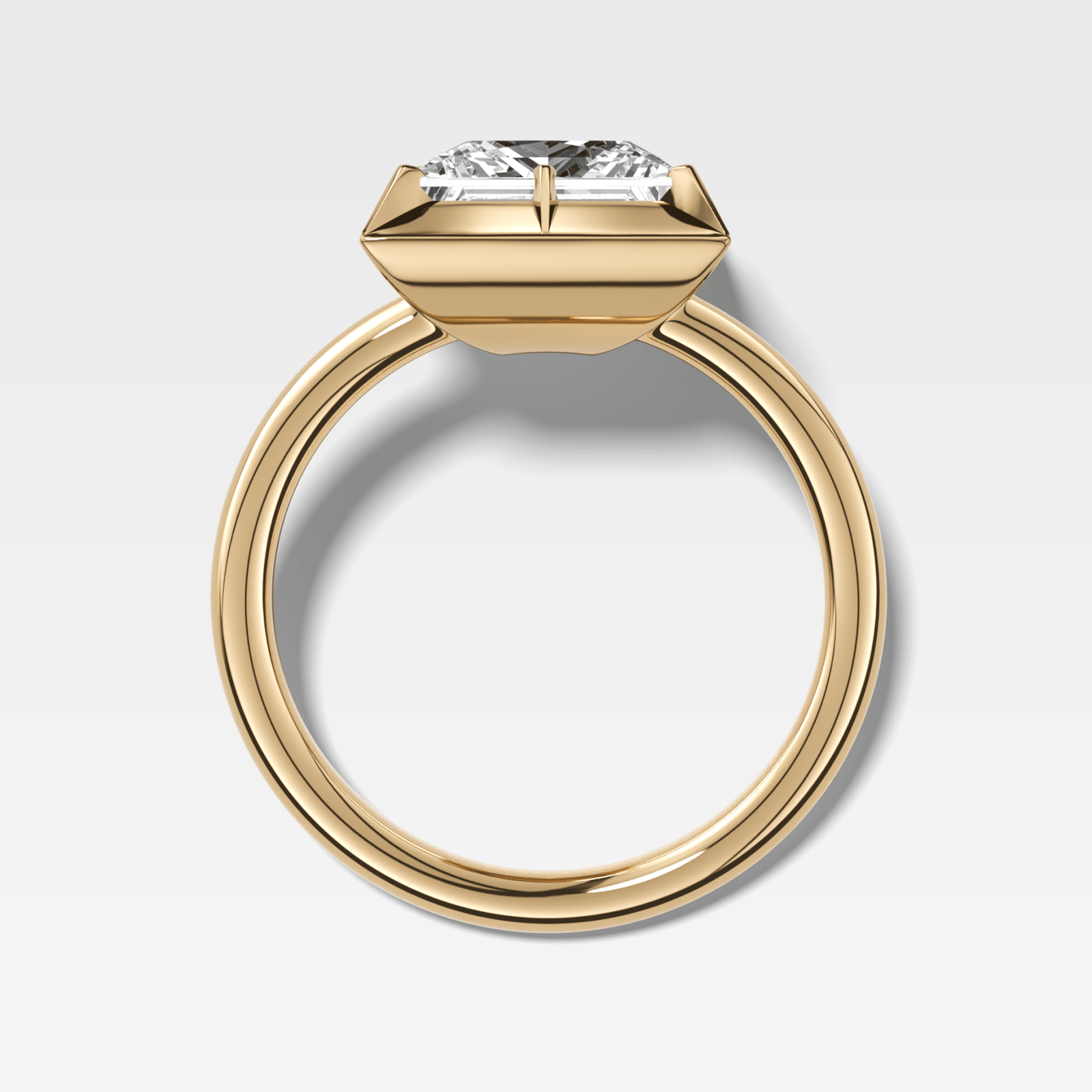 Button Back Solitaire Engagement Ring With a Princess Cut Diamond - GOODSTONE