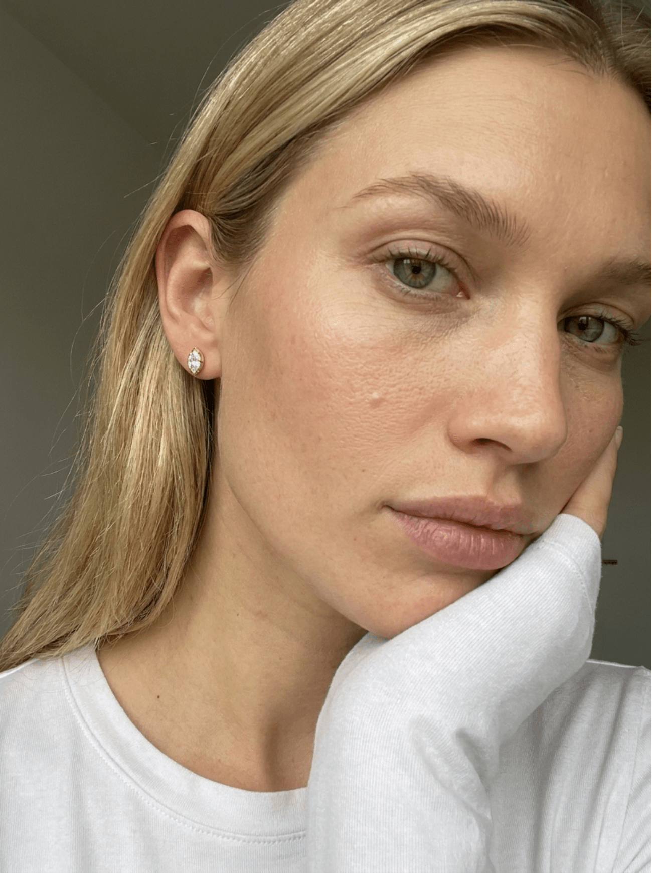 Button Back Studs with Marquise Cut Diamond - GOODSTONE