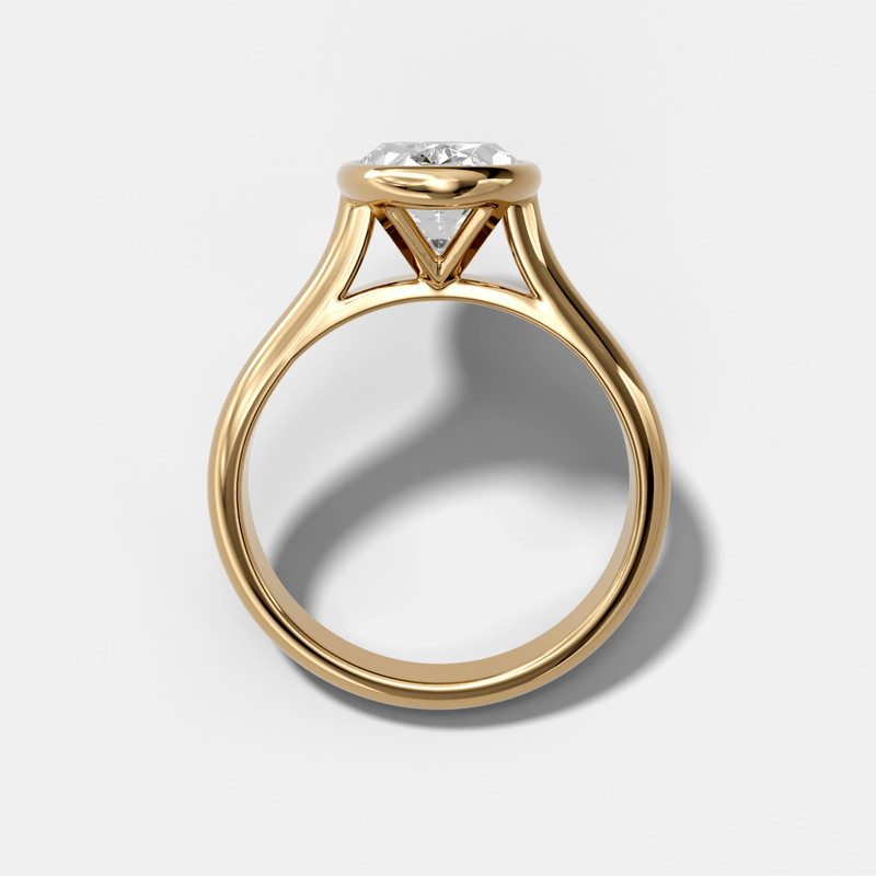LG 2.54ct Oval Bezel Cathedral Ring Ready To Ship | GOODSTONE