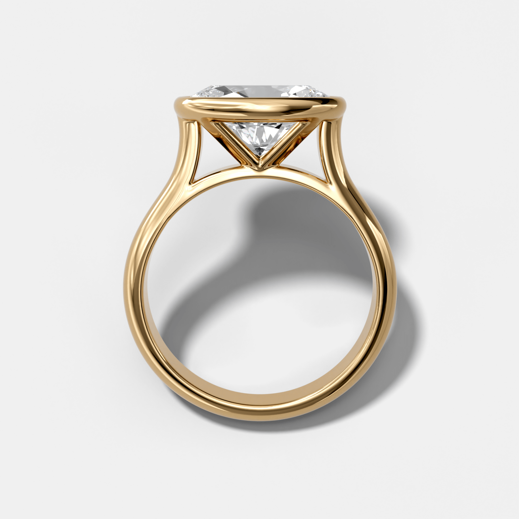 Oval Cathedral Bezel Set Solitaire Engagement Ring | GoodStone