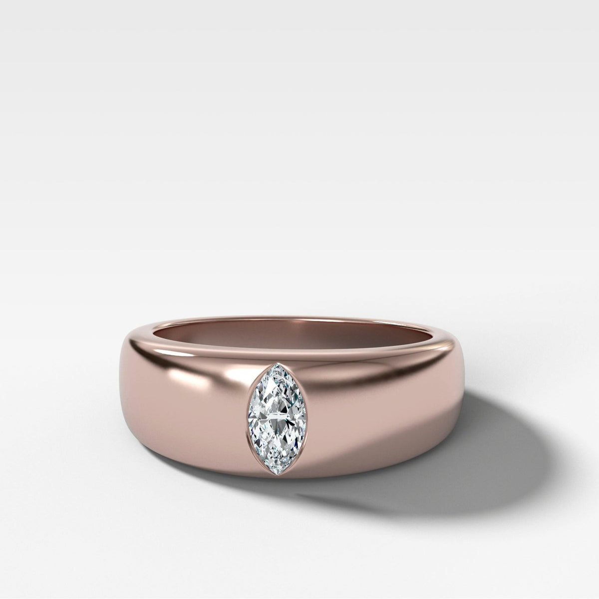 Chunky Burnished Ring with a Marquise Cut - GOODSTONE