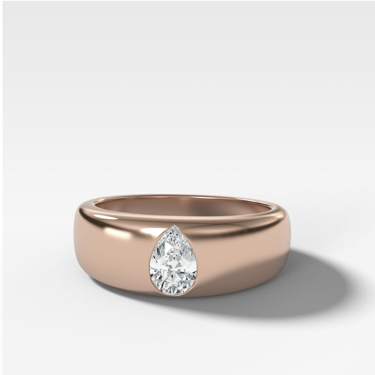 Chunky Burnished Ring with a Pear Cut - GOODSTONE