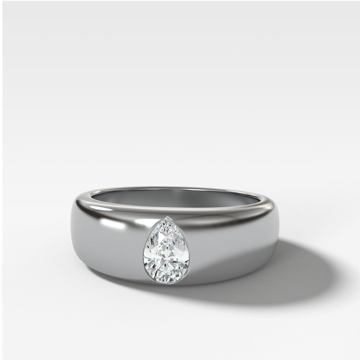 Chunky Burnished Ring with a Pear Cut - GOODSTONE