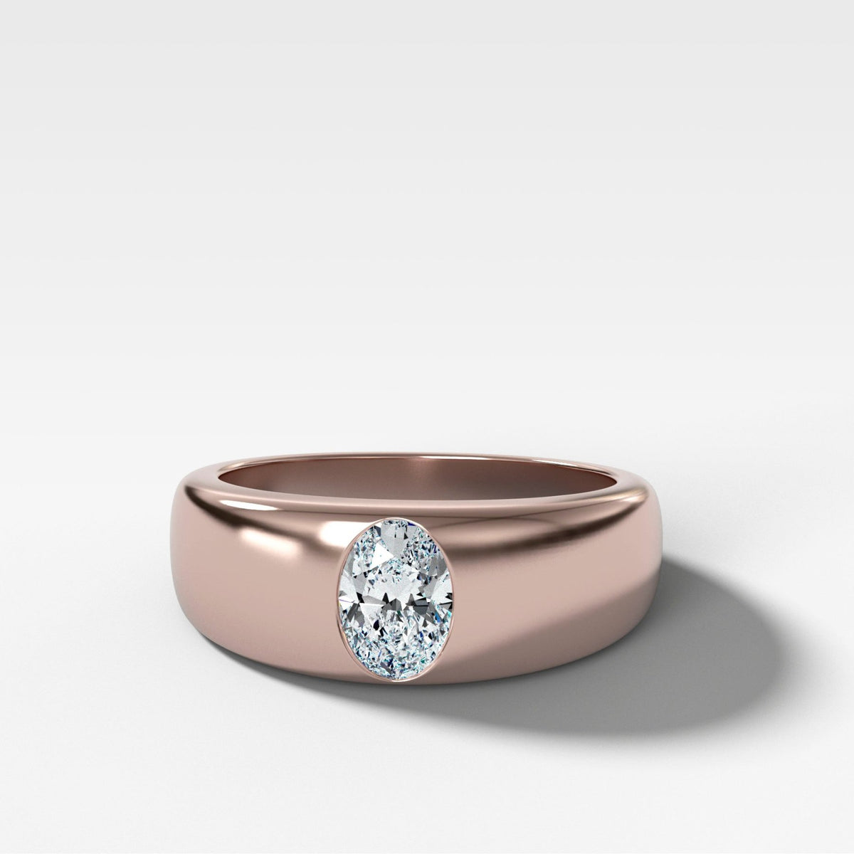 Chunky Burnished Ring with an Oval Cut - GOODSTONE