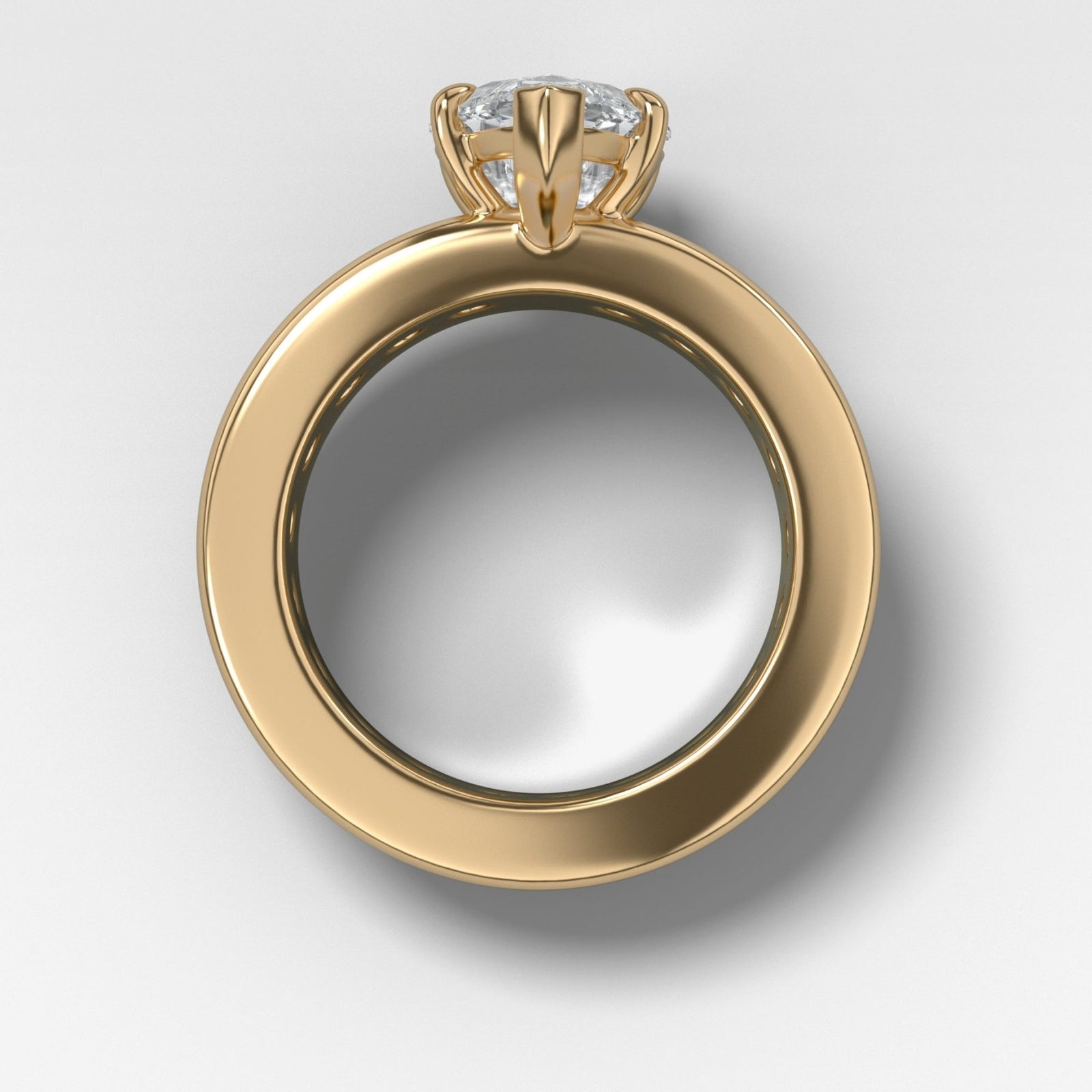 Chunky Channel Set Engagement Ring with Marquise Cut Diamond - GOODSTONE