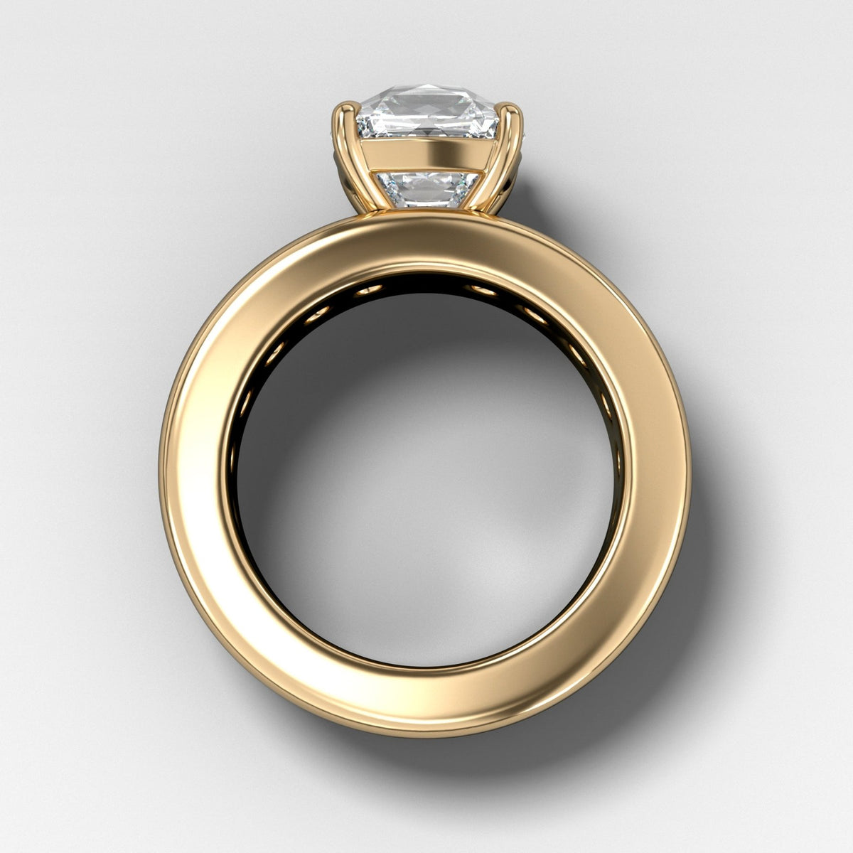 Chunky Channel Set Engagement Ring with Old Mine Cut Diamond - GOODSTONE