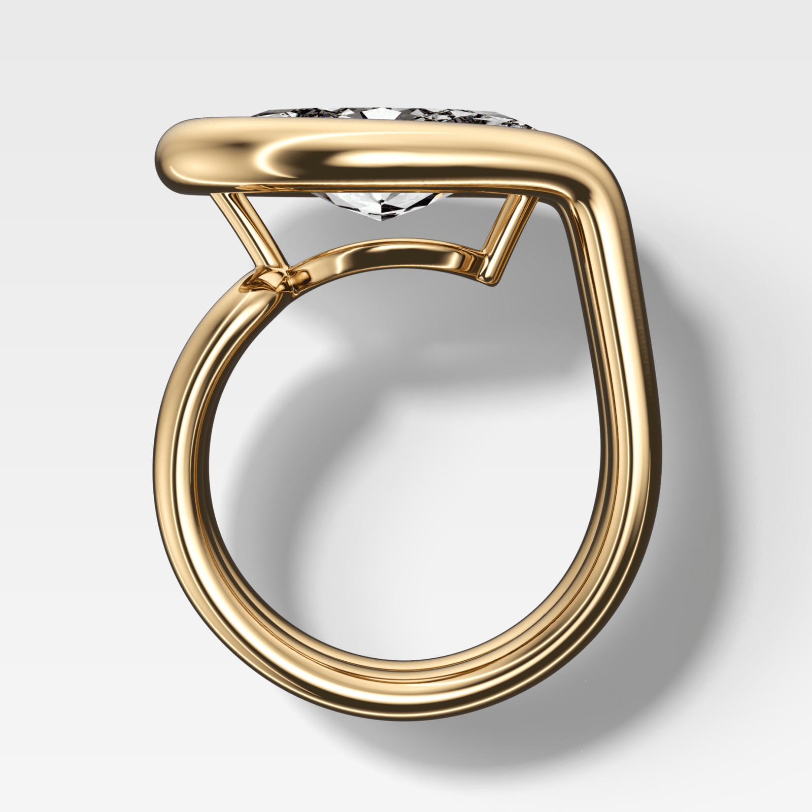 Chunky Lasso Engagement Ring with Marquise Cut Diamond - GOODSTONE