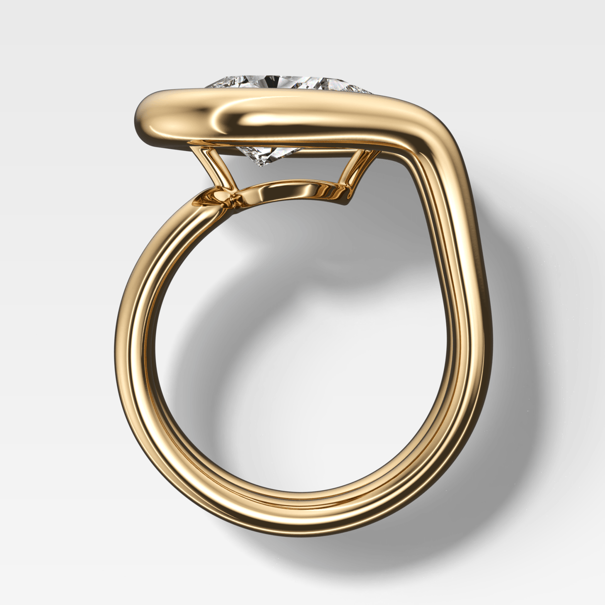 Chunky Lasso Engagement Ring with Pear Cut Diamond - GOODSTONE
