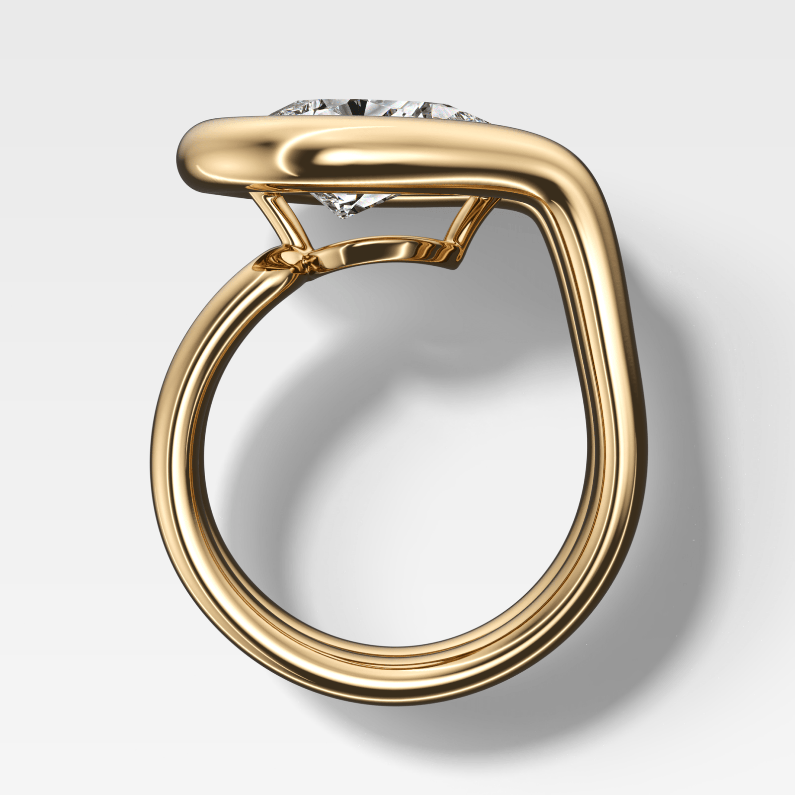 Chunky Lasso Engagement Ring with Pear Cut Diamond - GOODSTONE