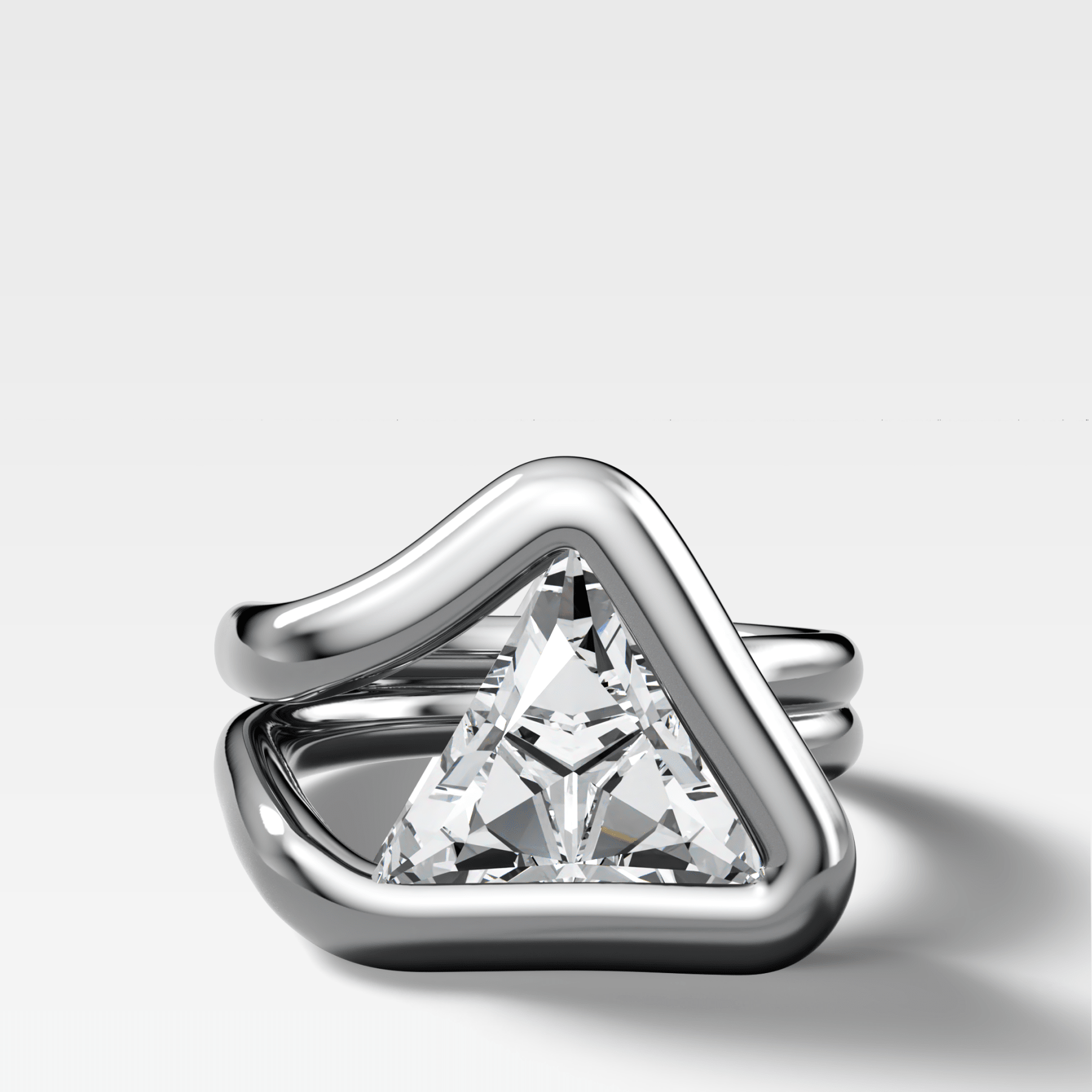 Chunky Lasso Engagement Ring with Trilliant Cut Diamond - GOODSTONE
