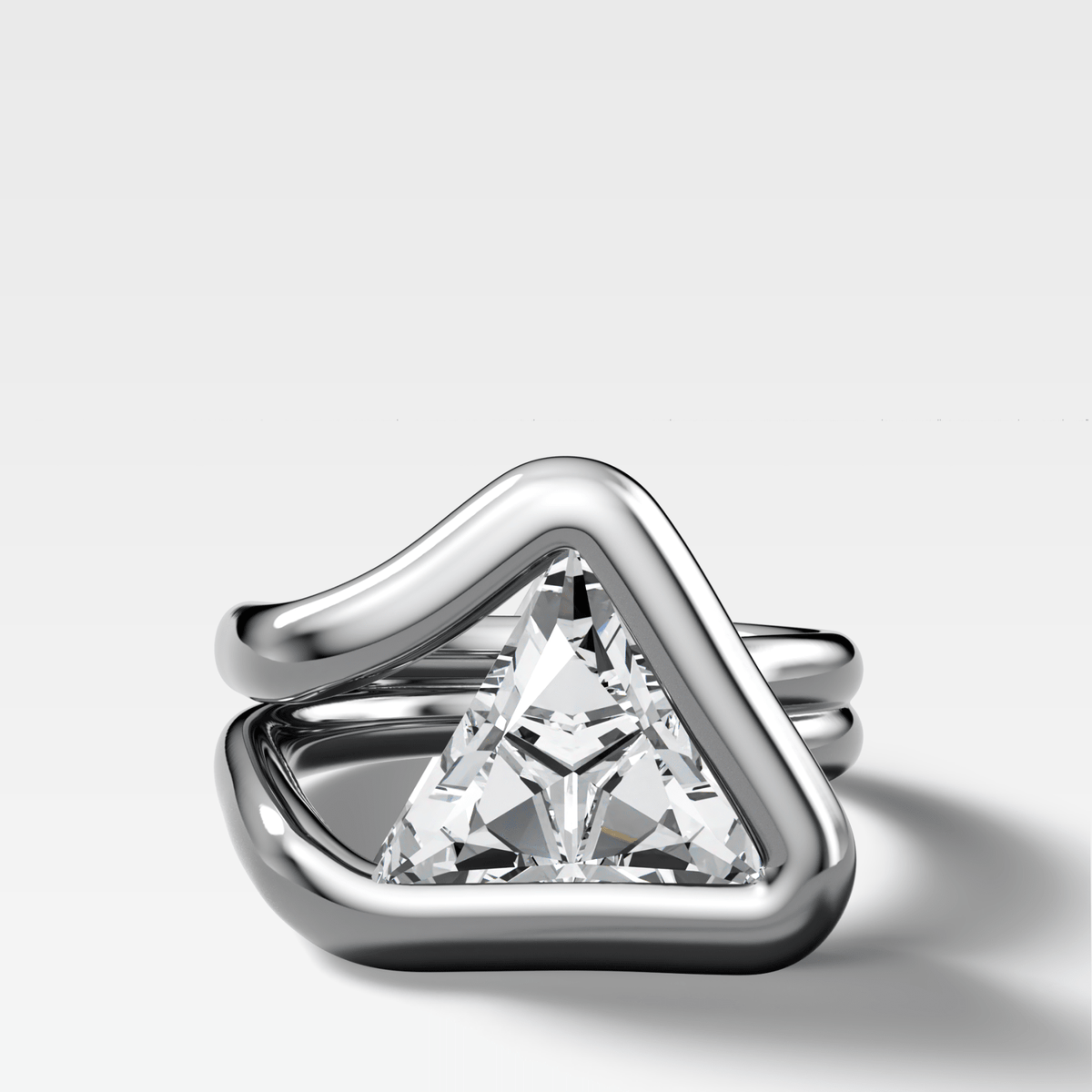 Chunky Lasso Engagement Ring with Trilliant Cut Diamond - GOODSTONE