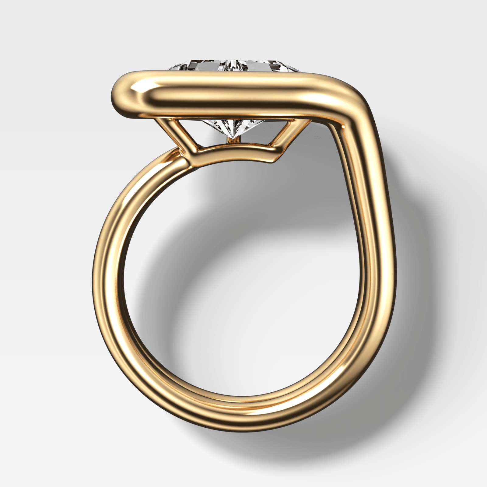 Chunky Lasso Engagement Ring with Trilliant Cut Diamond - GOODSTONE