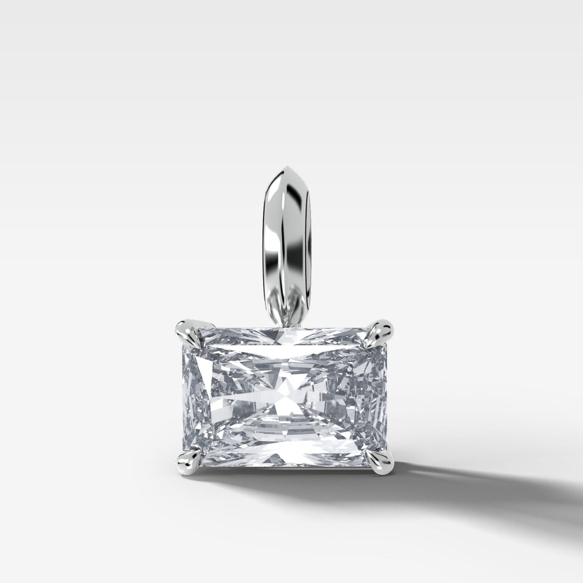 Classic East West Elongated Radiant Attachable Diamond Pendant - GOODSTONE