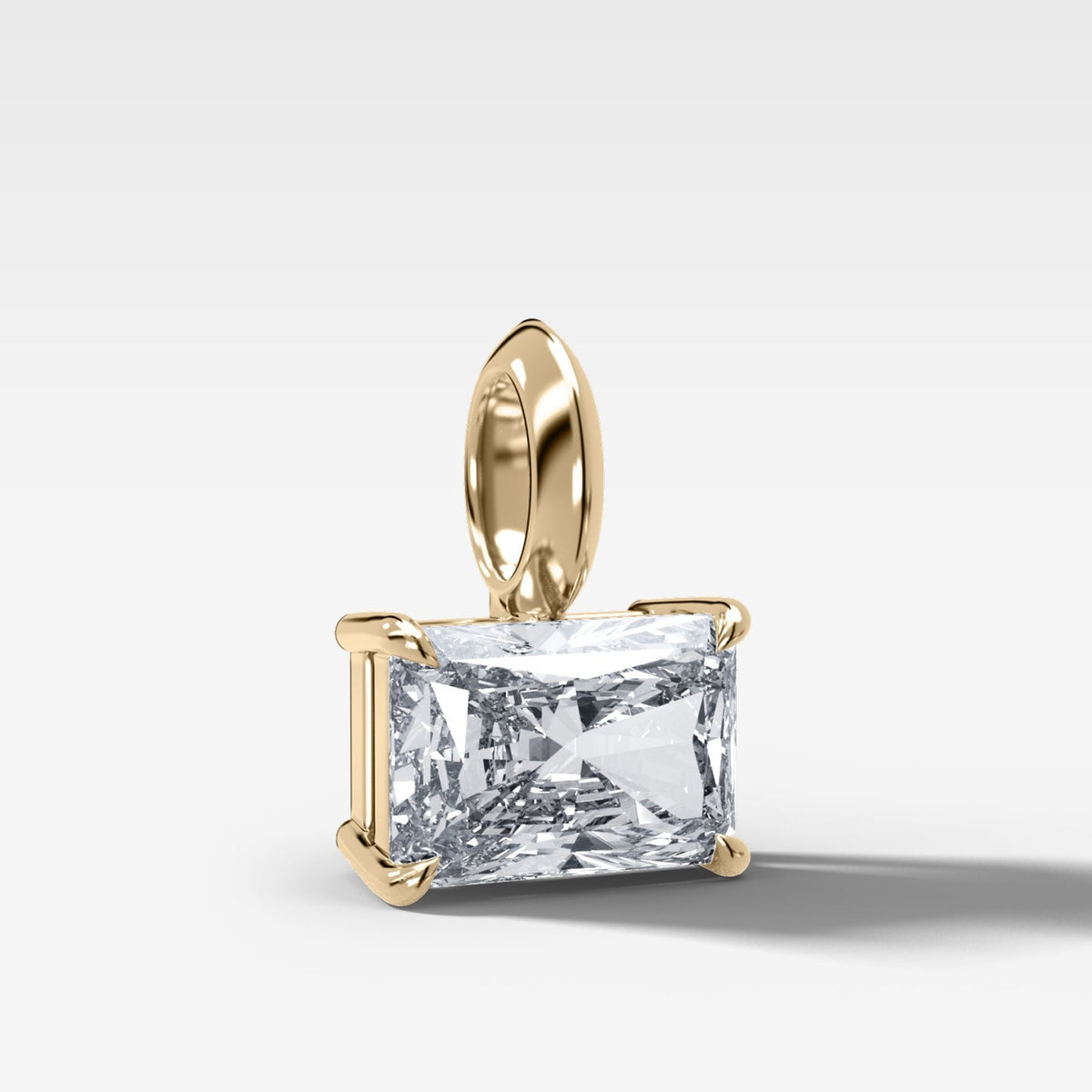Classic East West Elongated Radiant Attachable Diamond Pendant - GOODSTONE