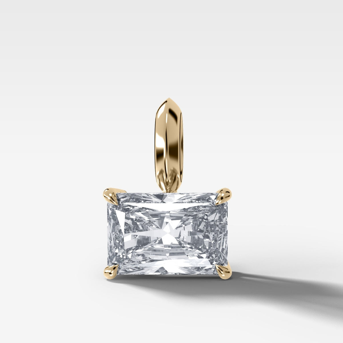 Classic East West Elongated Radiant Attachable Diamond Pendant - GOODSTONE