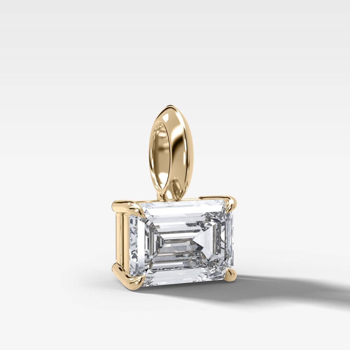 Classic East West Emerald Attachable Diamond Pendant - GOODSTONE