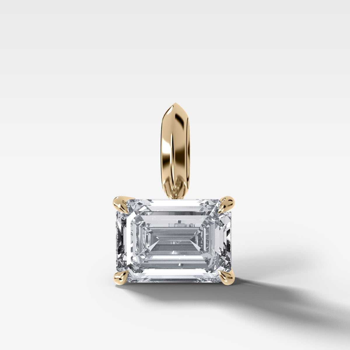 Classic East West Emerald Attachable Diamond Pendant - GOODSTONE