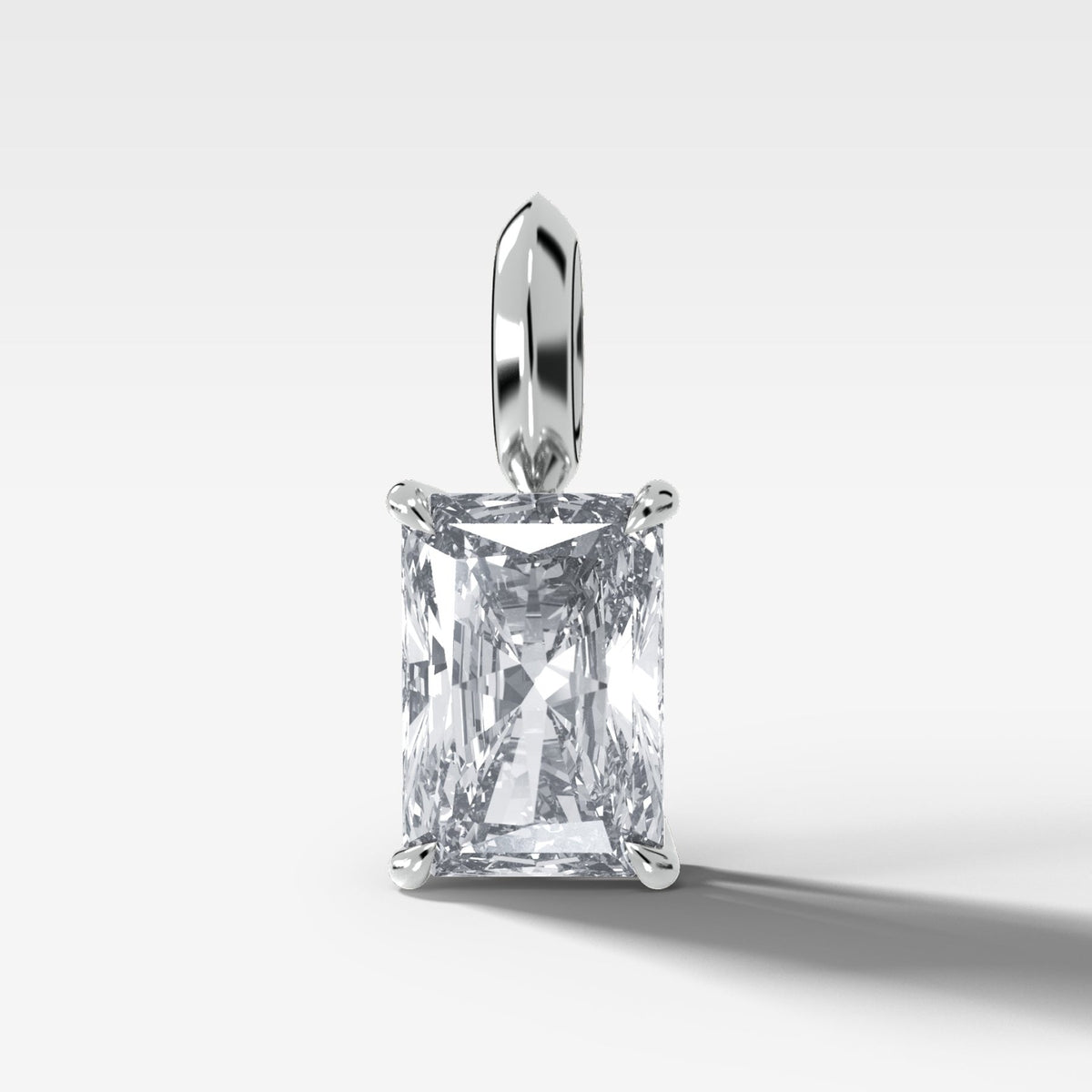 Classic Elongated Radiant Attachable Diamond Pendant - GOODSTONE