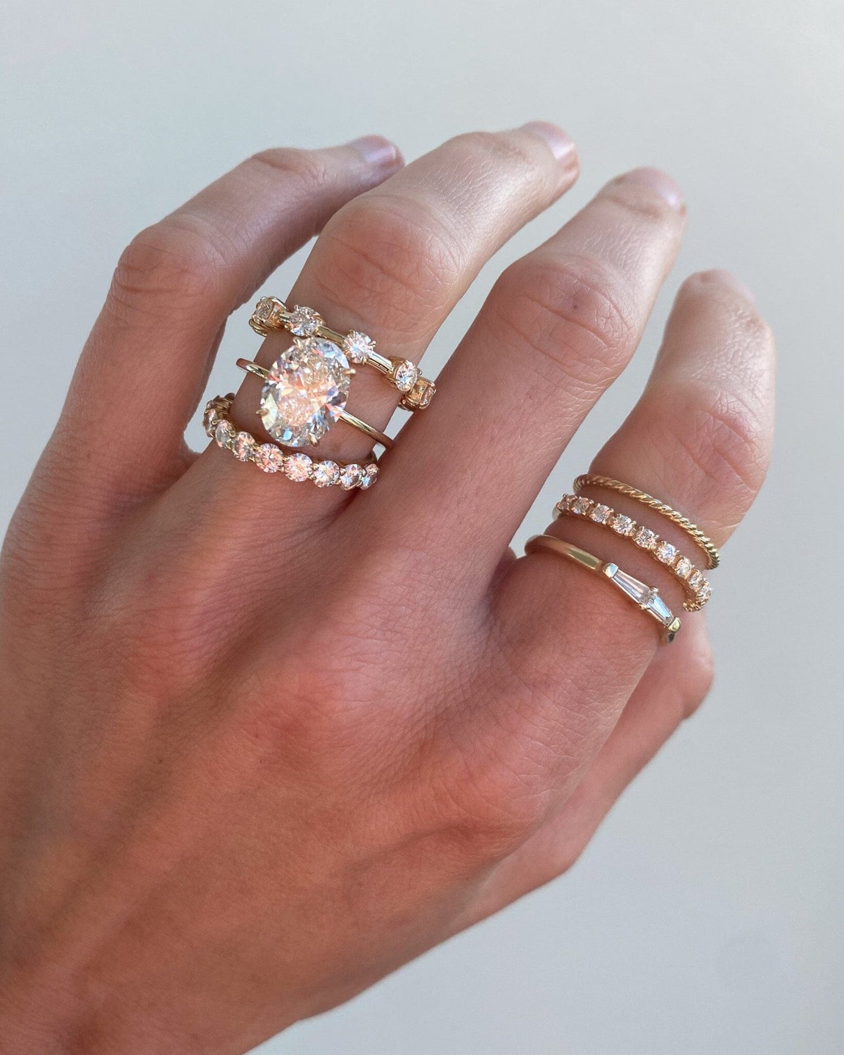 Banda de diamantes con garra: Banda de anillo apilable Odyssey Good Stone Inc 