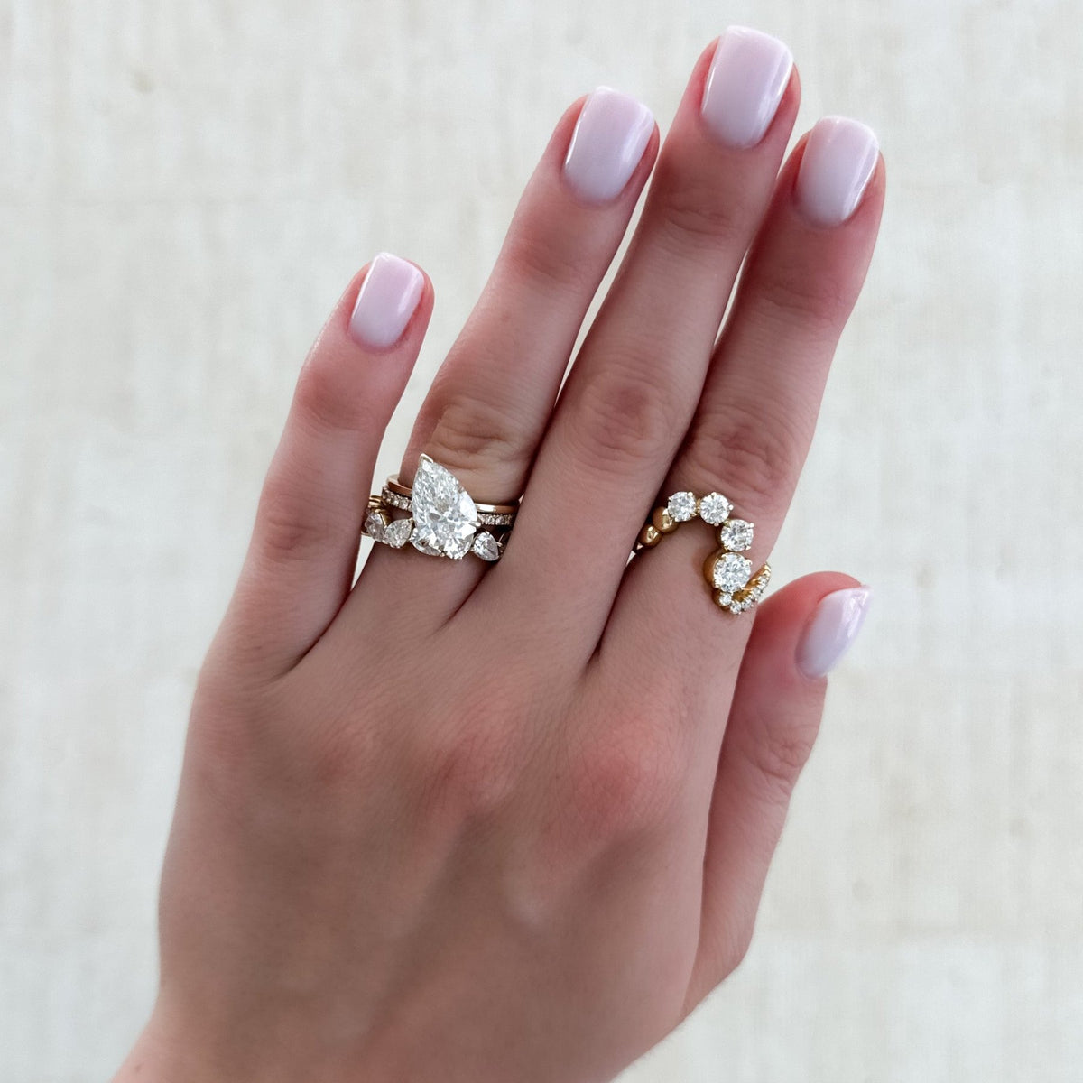 Claw Set Wave Diamond Ring No. 1 - GOODSTONE