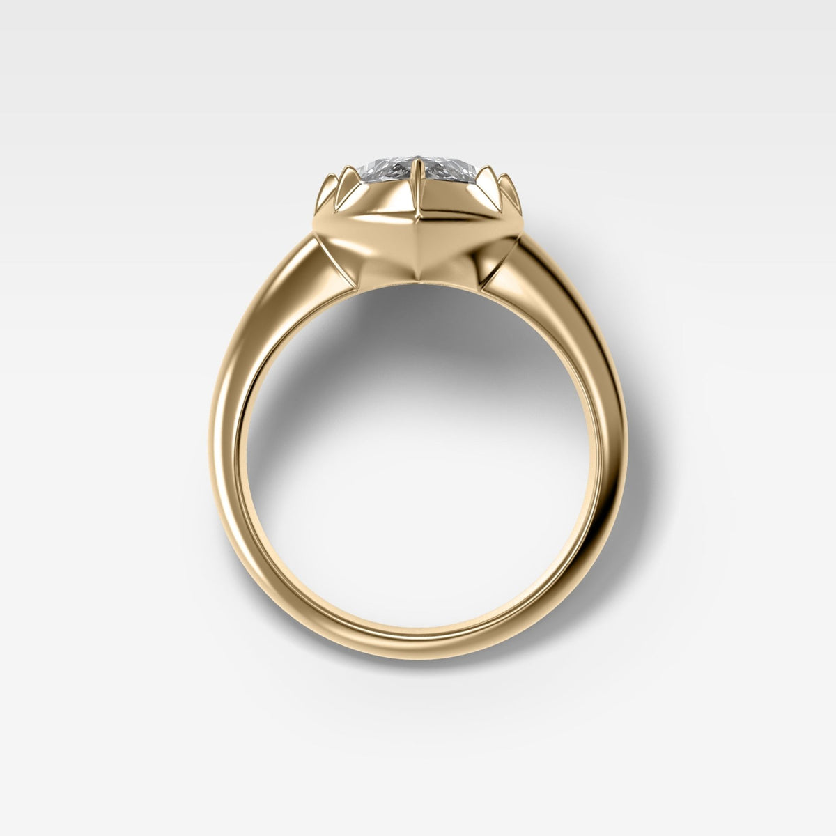 Club Button Back Engagement Ring with a Marquise Cut Diamond - GOODSTONE