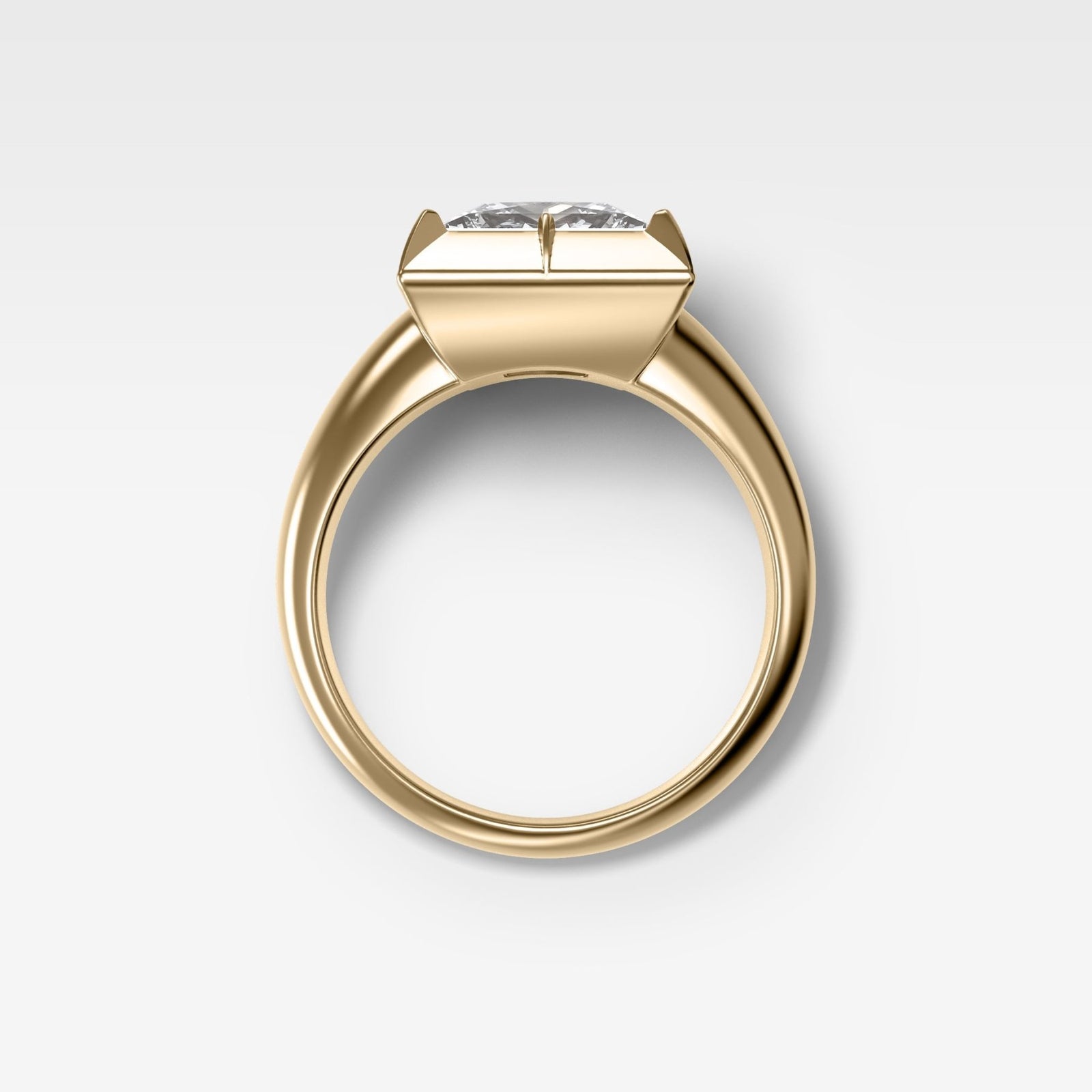 Club Button Back Solitaire with a Princess Cut Diamond - GOODSTONE