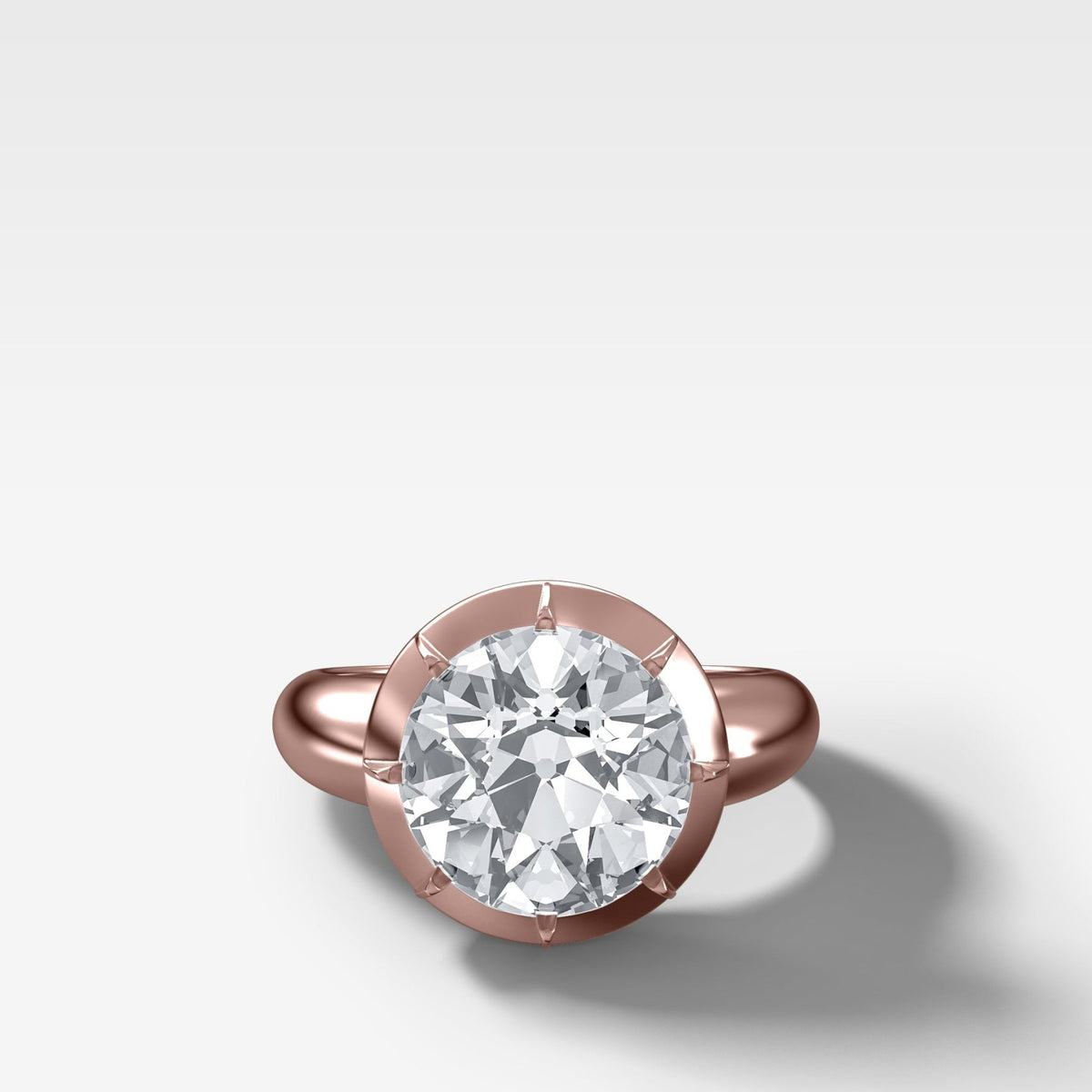 Club Button Back Solitaire with an Old Euro Cut Diamond - GOODSTONE