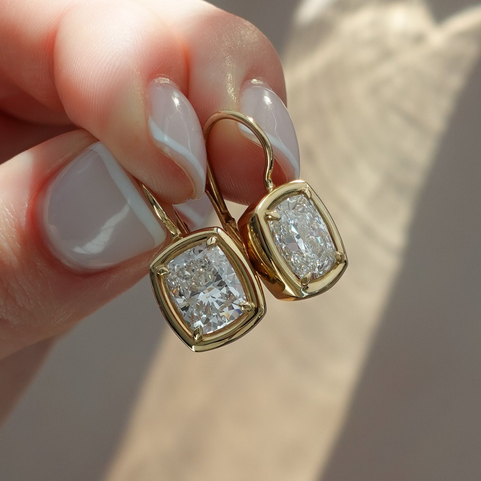 Club Dangle Earring with Elongated Cushion Cuts - GOODSTONE