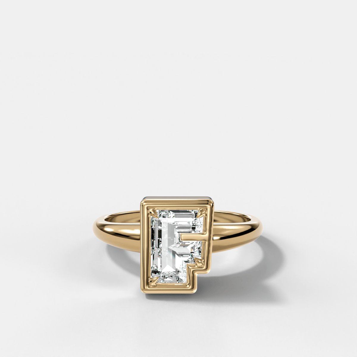 Club Diamond Initial Ring - Letter F - GOODSTONE