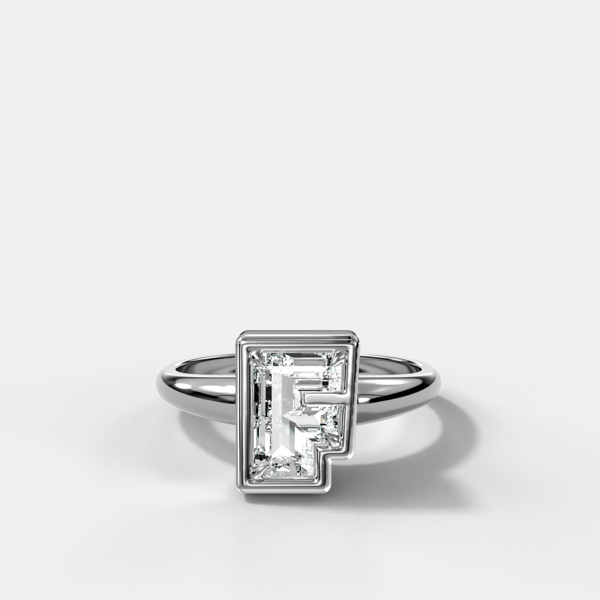 Club Diamond Initial Ring - Letter F - GOODSTONE